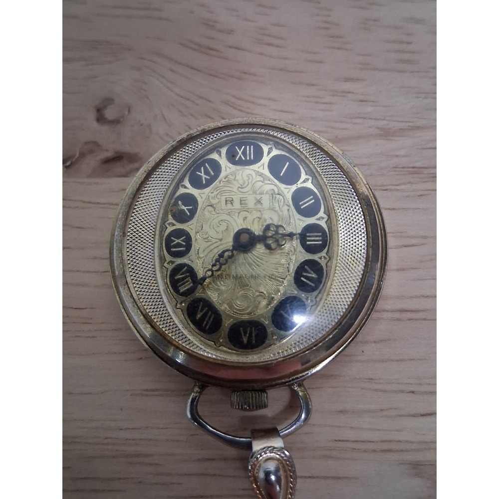 Vintage Rex Saxony Dial Ladies Pendant Watch Runs